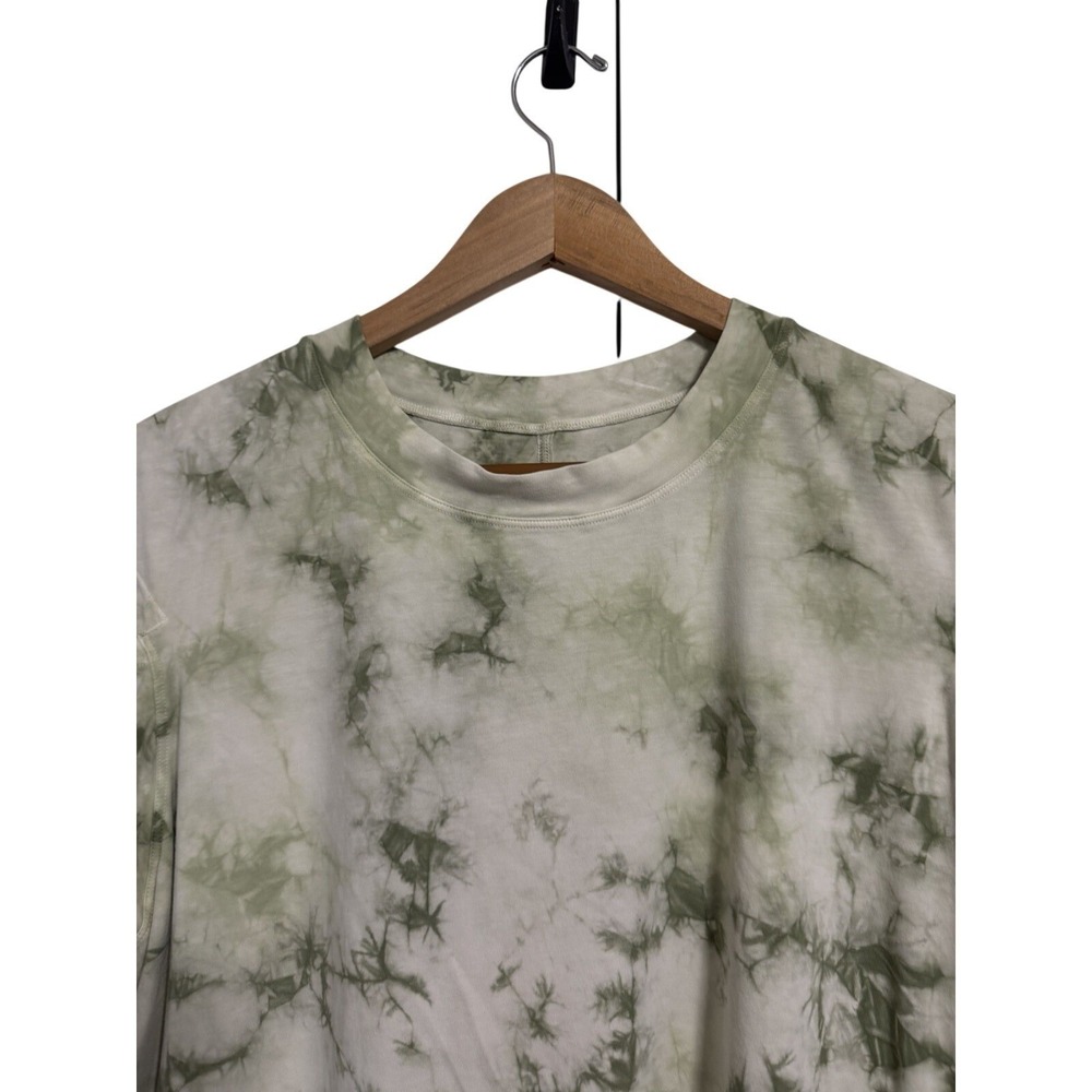 Lululemon Green Tie Dye Cut Out Shoulder Short Sleeve Tee Shirt Womens Size 8 - Picture 6 of 9